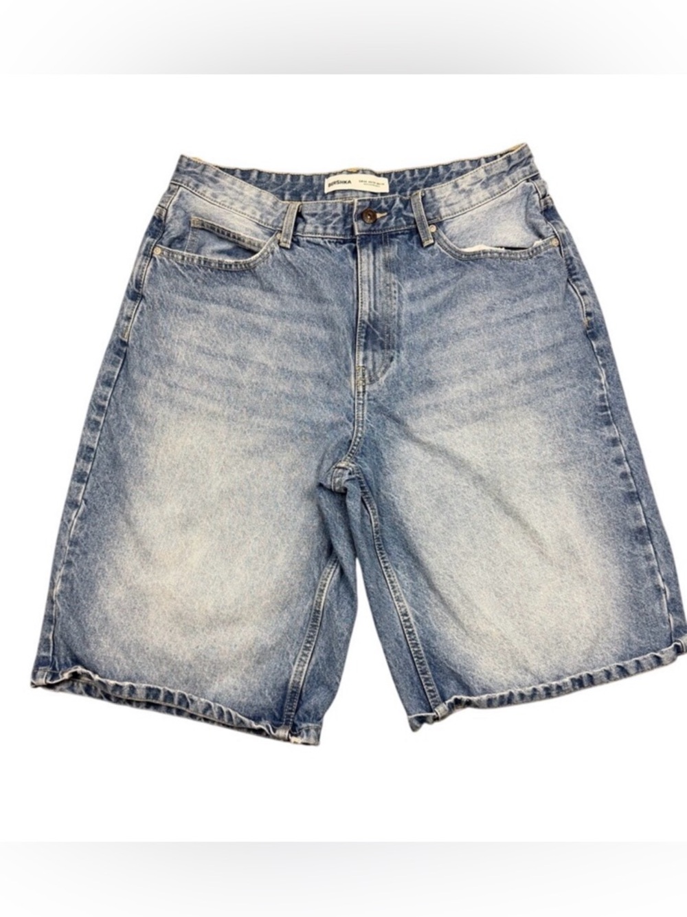 Bershka Denim Shorts Womens US 34 Blue‎ High Rise Loose Y2K Jean Shorts